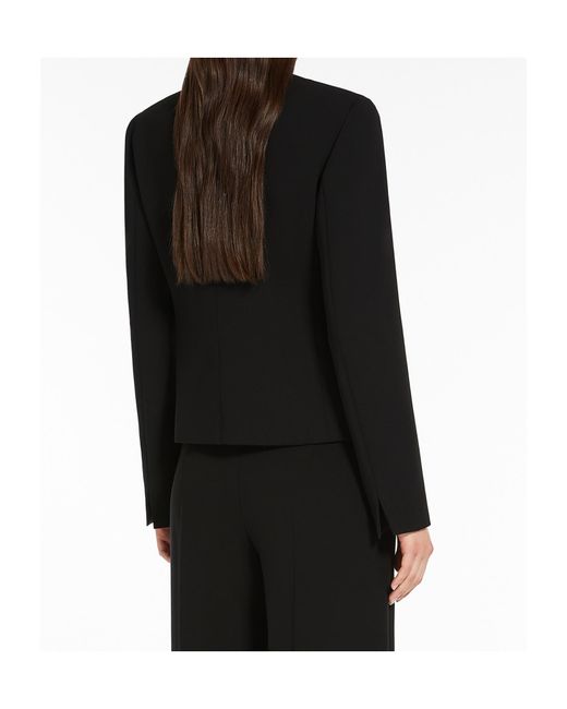 Max Mara Black Studio Buttoned Crewneck Jacket