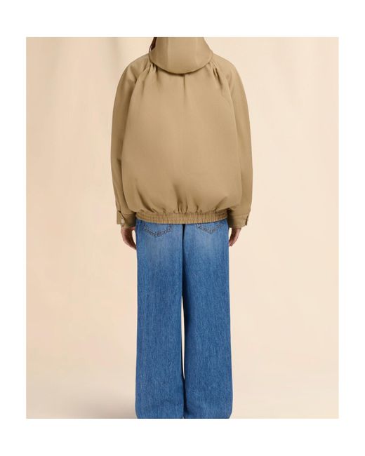 Marni Natural Logo Embroidered Zip-Up Jacket