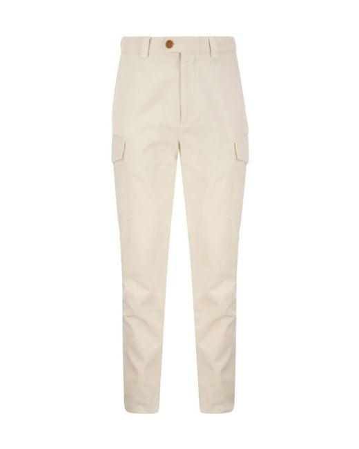 Brunello Cucinelli Natural Straight-Leg Cargo Pants for men
