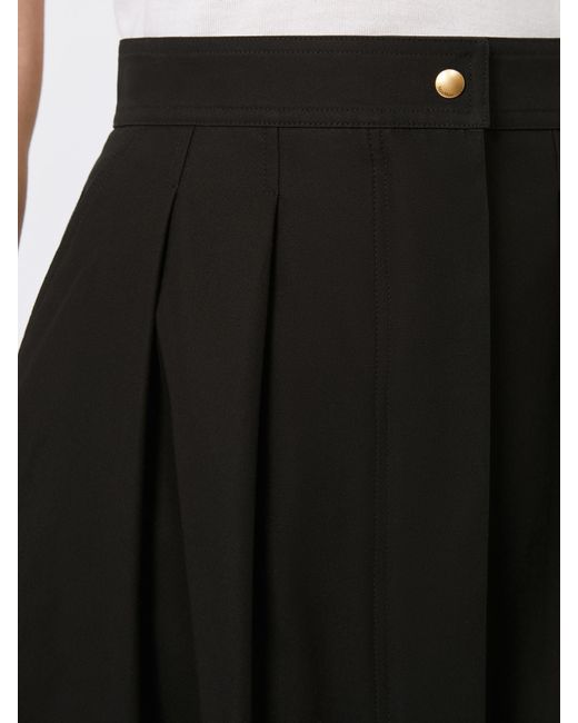 Max Mara Black Short Cotton Twill Skirt