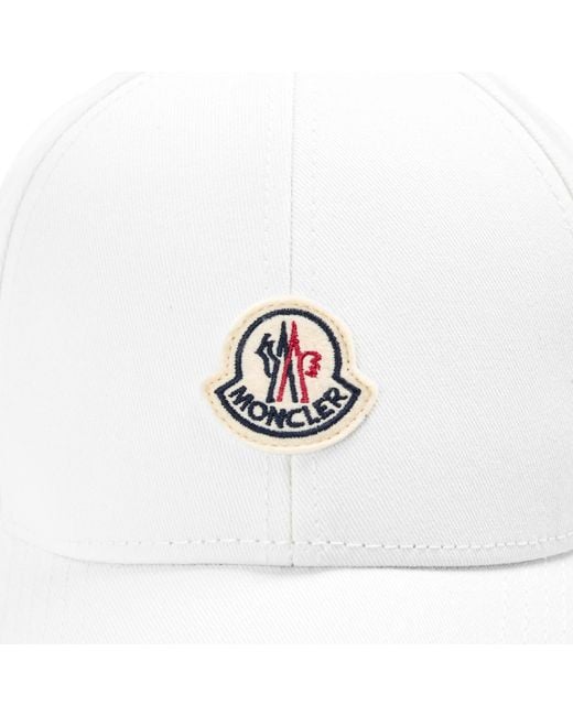Moncler White Simple Baseball Cap for men