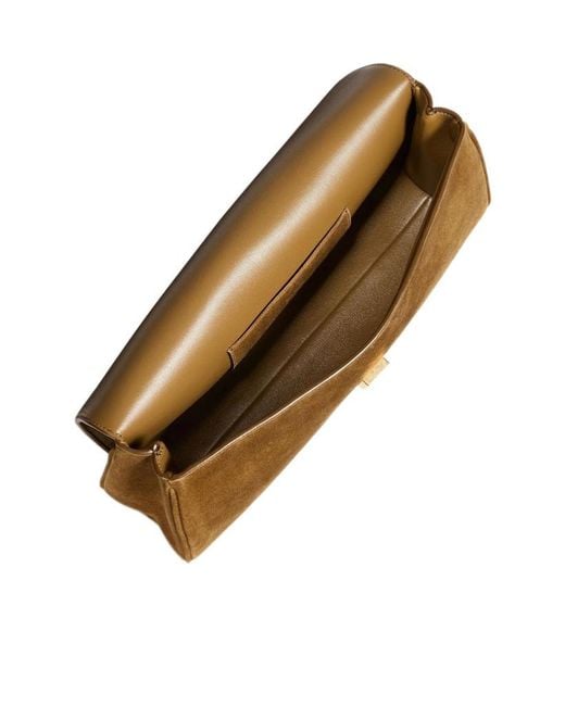 Khaite Brown Audrey Flap Clutch Bag