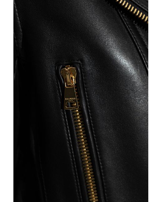 Balmain Black Leather Jacket