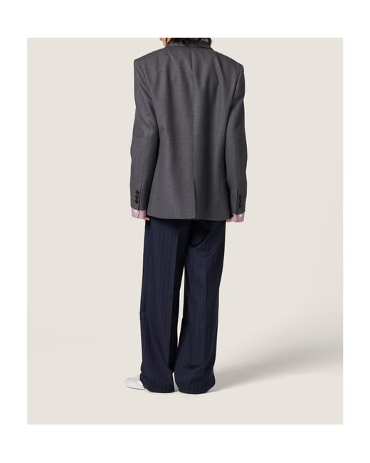 Miu Miu Gray Single-Breasted Suit Jacket