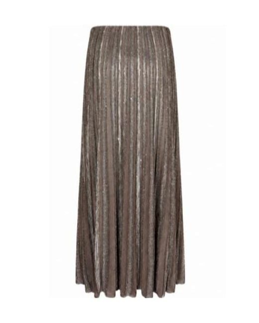 D.exterior Brown Pleated Midi Skirt