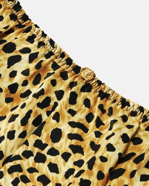 Versace Metallic Leopard-Print Silk Shorts