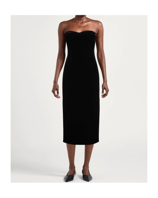 Sportmax Black Off-The-Shoulder Velvet Dress