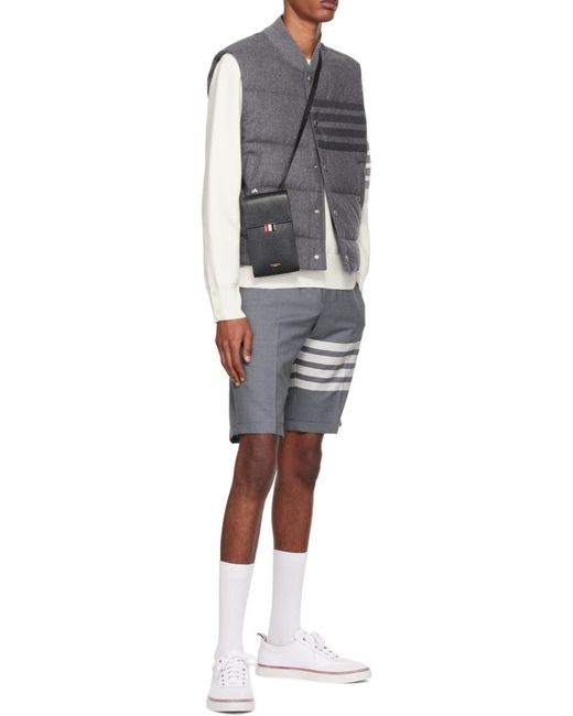 Thom Browne White Bar Crewneck Jumper for men