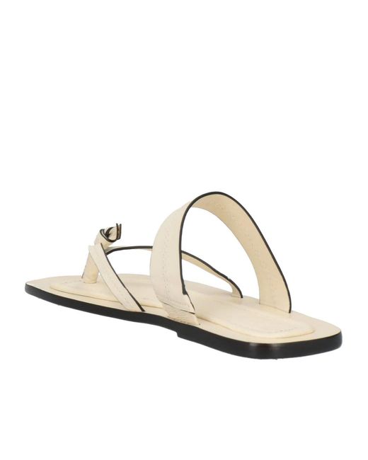 Farm Rio White Simple Leather Flip-Flops