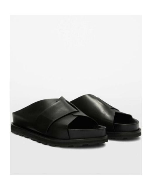 Jil Sander Black Slip-On Open-Toe Slides for men