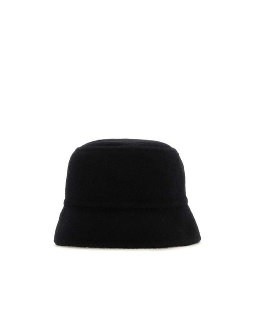 Prada Black Logo Patch Detail Bucket Hat