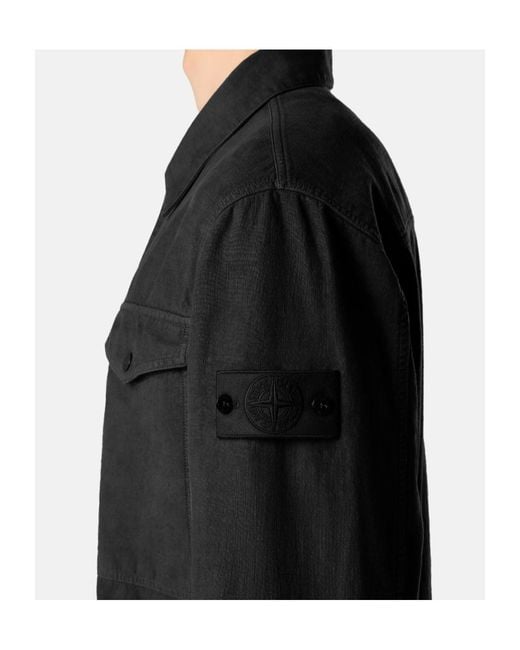 Stone Island Black Coach Jacket With Anti-Drop for men