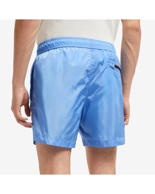 Moncler Blue Logo Patch Drawstring Swimsuit for men