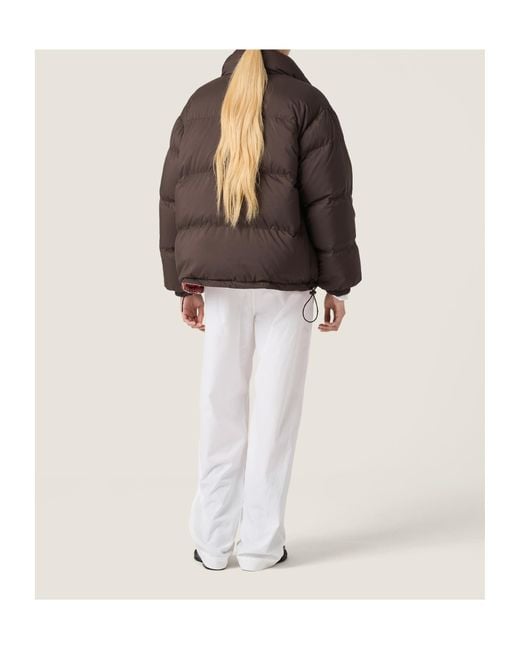 Miu Miu Brown Zip-Up Reversible Down Jacket