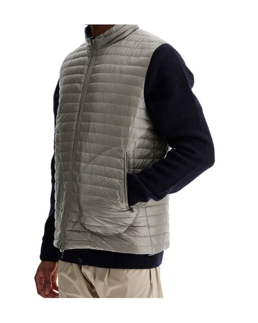 Herno Blue Zipped Quilted Reversible Down Gilet for men