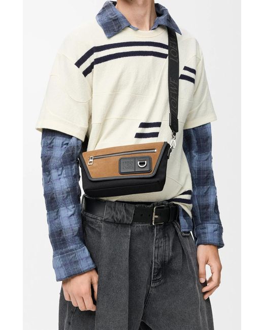 Loewe Black Mini Flex Messenger Bag for men