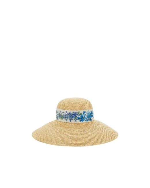 Ferragamo White Ferragamo Spring Print Straw Hat