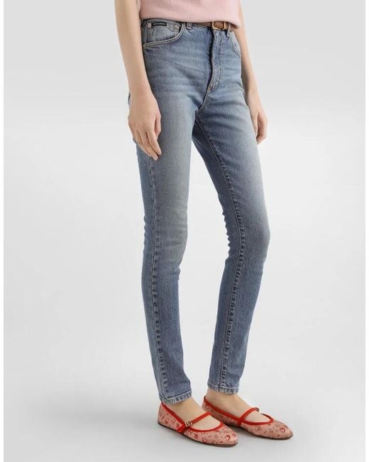 Dolce & Gabbana Blue Mid-Rise Skinny Jeans