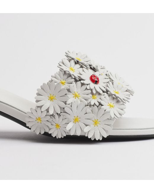 Dior White Bloom Heeled Slide