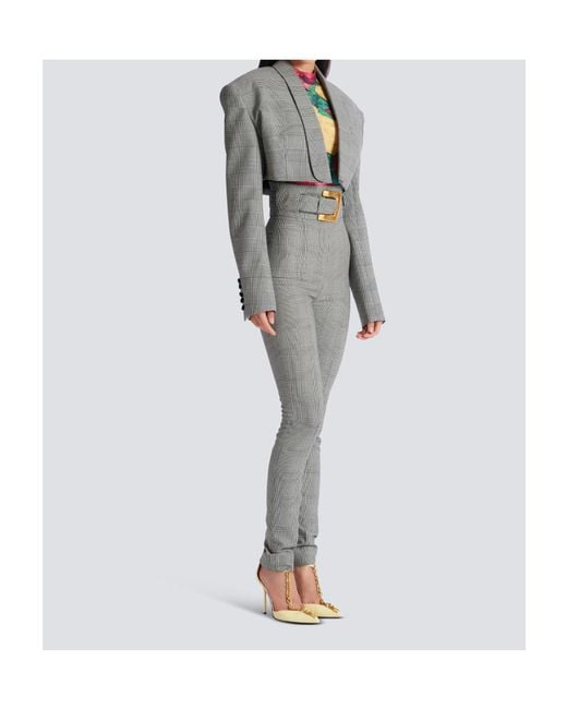 Balmain Gray Cropped Jacket