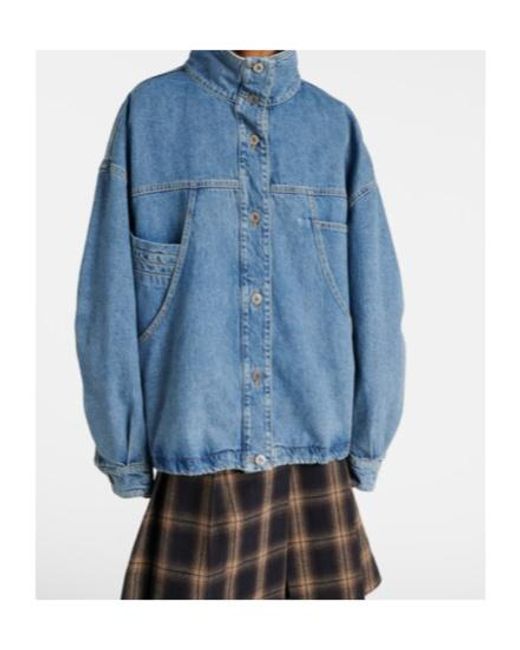 The Attico Blue Oversized Denim Bomber Jacket