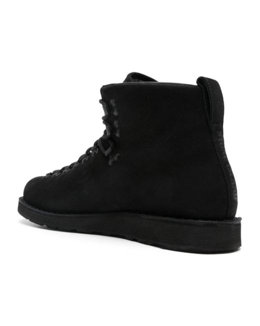 Stone Island Black Leather Ankle Boots for men