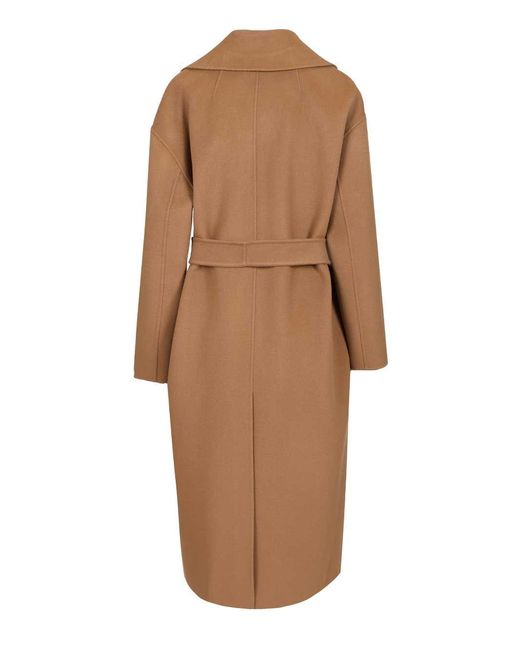 Max Mara Brown 'S Heller Long Belted Double Breasted Coat