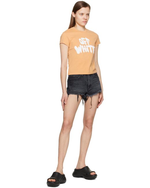 Off-White c/o Virgil Abloh Blue Logo-Print Short-Sleeve T-Shirt