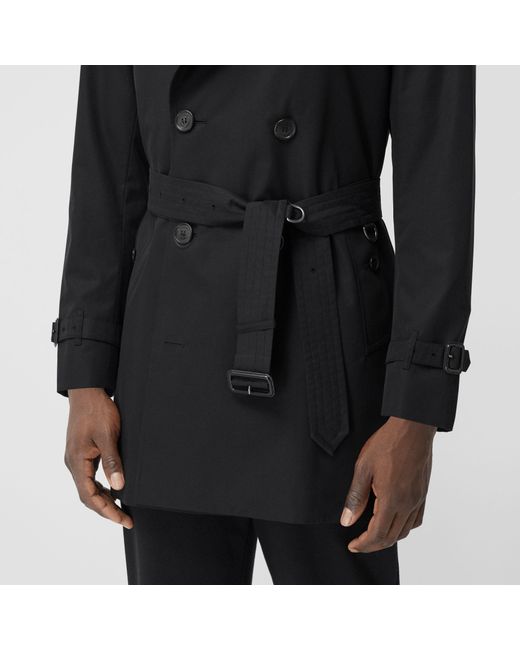Burberry Black Double Breasted Trench Coat for men