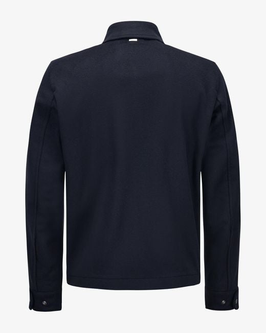 Herno Blue Button-Front Chest Pocket Jacket for men