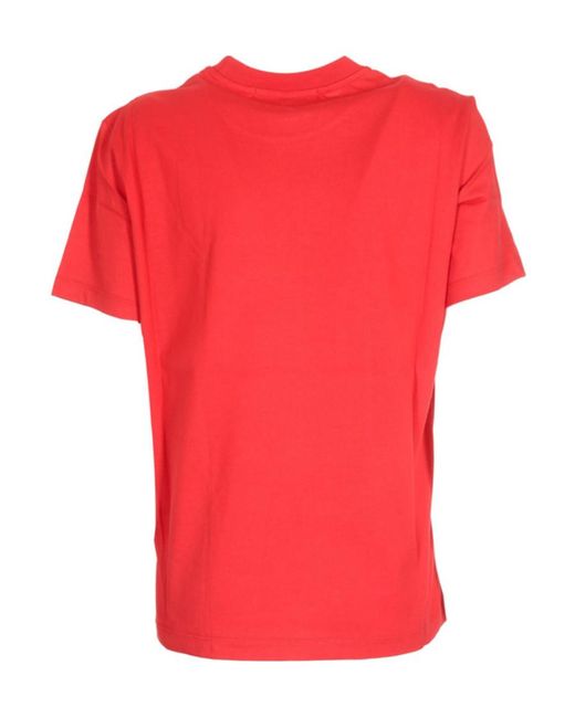 MSGM Red Logo Short-Sleeved T-Shirt