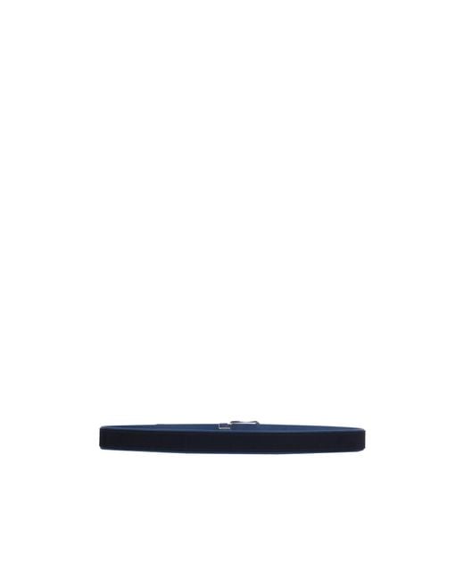 Emporio Armani Blue Logo Engraved Buckled Belt for men