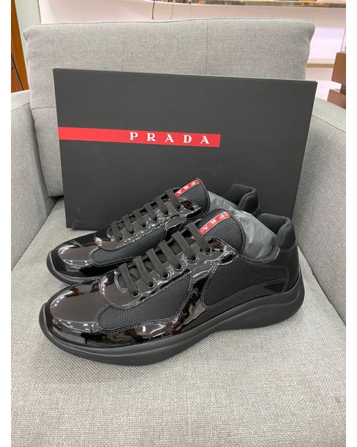 Prada America's Cup Low-Top Sneakers in Black for Men | Lyst