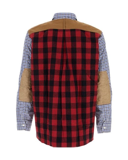 Junya Watanabe Blue Back Checked Shirt for men