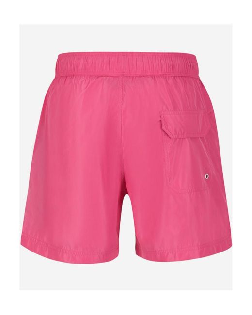 Palm Angels Pink Logo-Print Swim Shorts for men