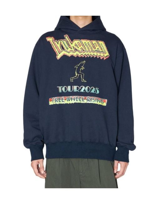 Kolor Blue Graphic-Print Hoodie for men