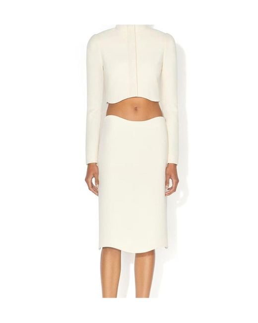 Alaïa White Alaïa Crepe Tailored Jacket