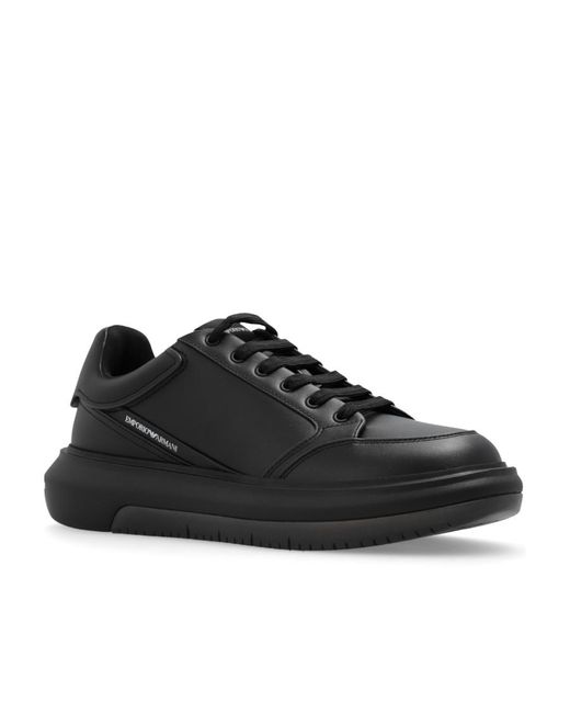 Emporio Armani Black Sneakers With Logo for men