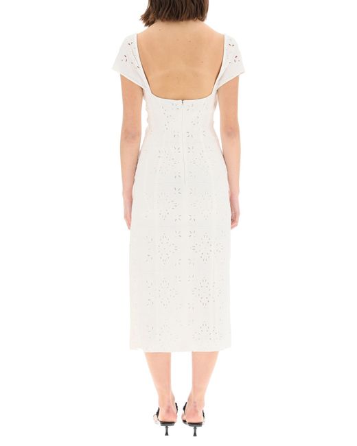 Jacquemus White Embroidered Midi Dress