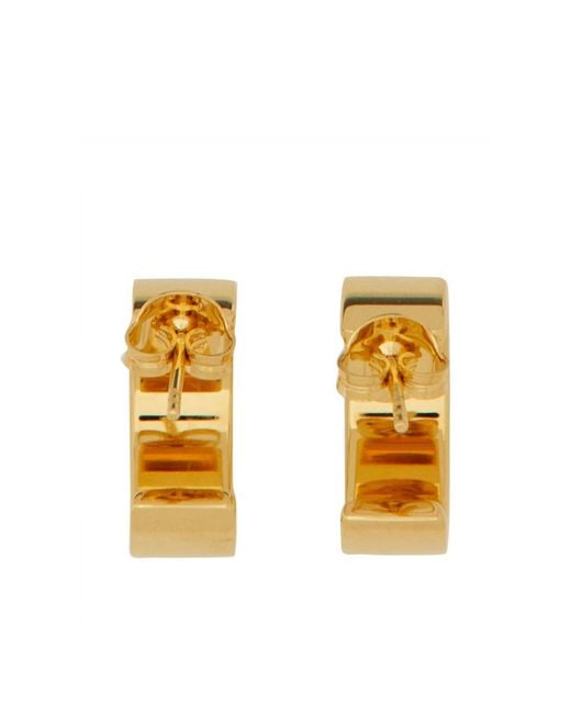 MM6 by Maison Margiela Metallic Numeric Engraved Hoop Earrings for men