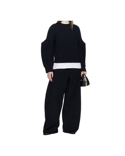 Sacai Blue Puff-Sleeve Sweater