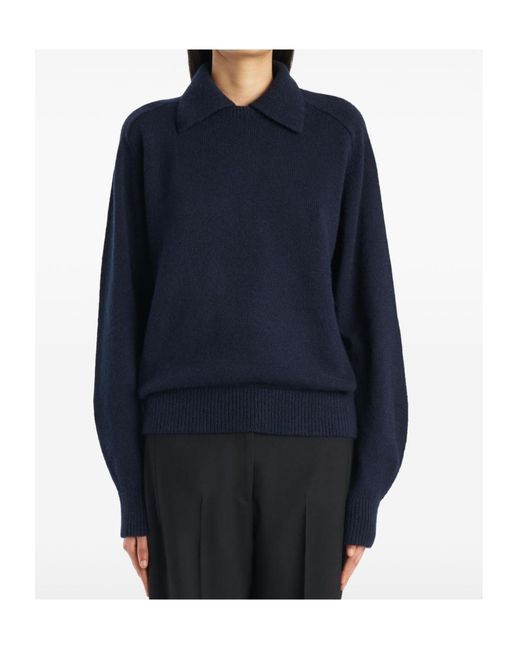 Khaite Blue Long-Sleeve Knit Top