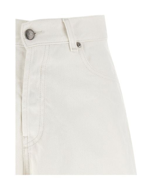 DIESEL White Five-Pocket Denim Shorts