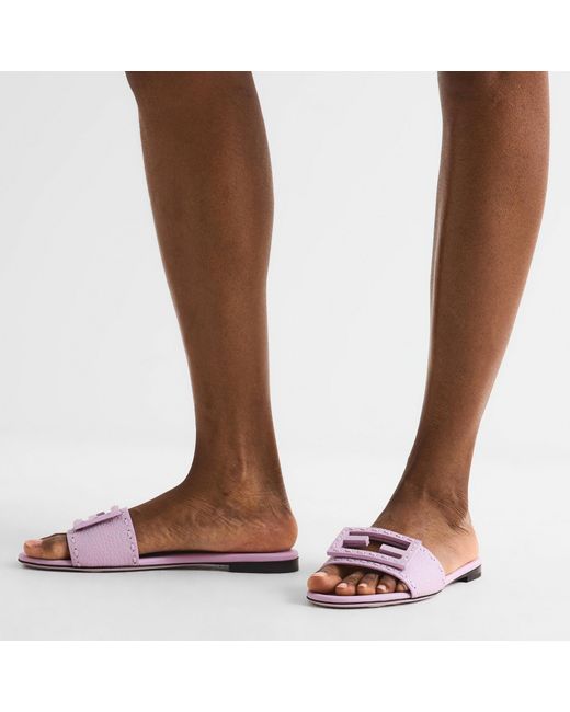 Fendi Pink Breathable Flat-Bottomed Flip-Flops