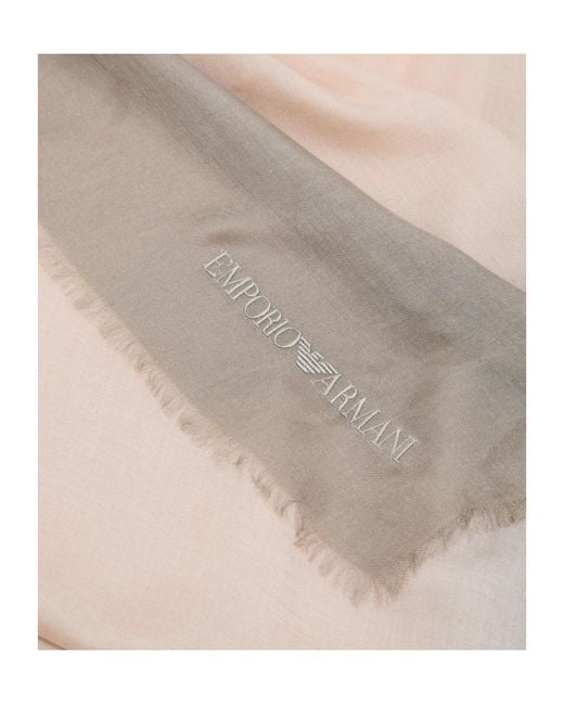 Emporio Armani Natural Frayed Scarf