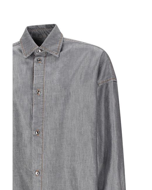 DARKPARK Gray Carla Lurex Denim Oversized Shirt