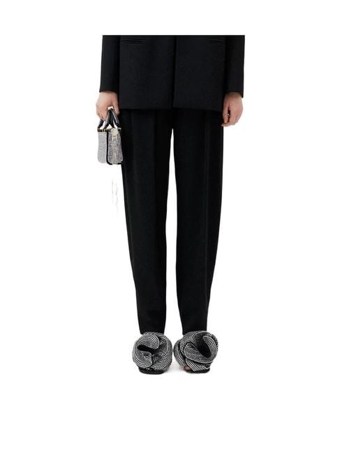 Magda Butrym Black High-Waisted Oversize Tapered Trousers