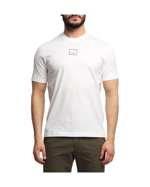 Paul & Shark White Logo Pattern T-Shirt for men
