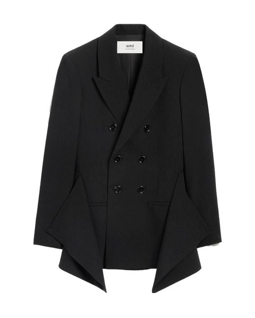 AMI Black Ami Double Breasted Tailored Blazer