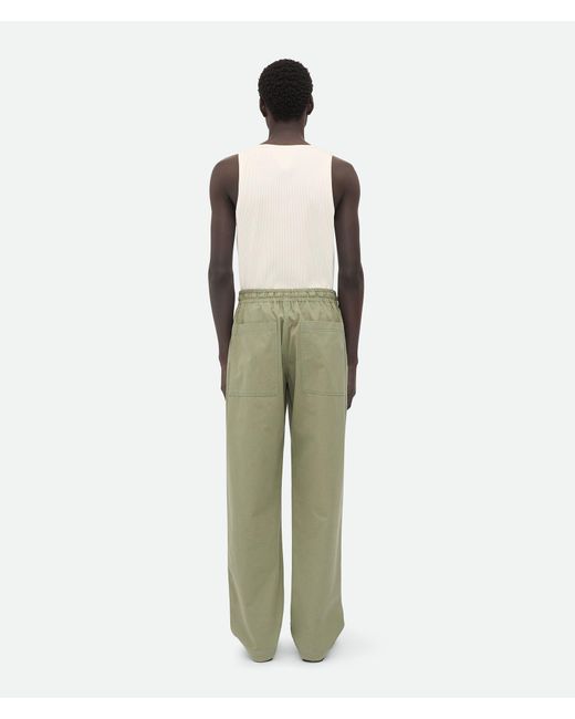 Bottega Veneta Green Light Cotton Twill Trousers for men